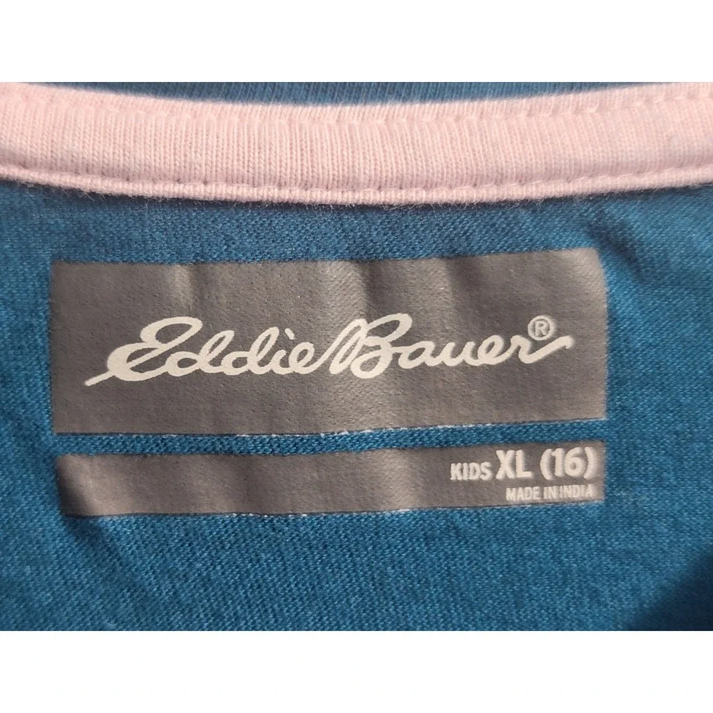 Eddie Bauer Kids Long Sleeve T Shirt Wild Free Fox Deer Bird Sequins Size XL 16‎